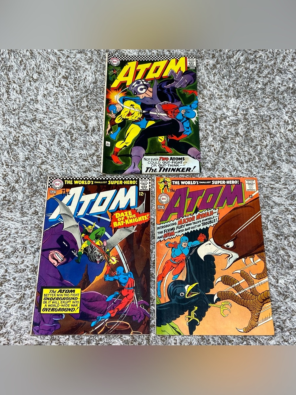 VINTAGE 1960s DC COMICS The Atom Silver Age Comic Book Lot Of 3ea